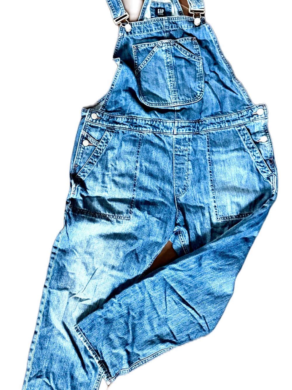 GAP - Womens Medium Wash Denim Overalls (L)